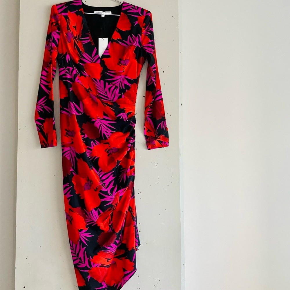 NWT Veronica Beard Alvaro Ruched Midi Dress Size 8